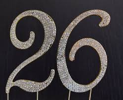 Reveal the deeper meaning of having a birthday number 27 » Rhinestone Gold Number 26 Cake Topper 26th Birthday Party Etsy Gold Number Gold Swarovski Rhinestones