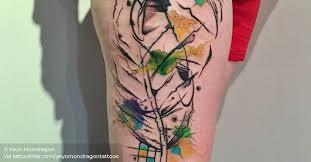 Certified customs is denver's elite custom tattoo & piercing studio. Sketch Watercolor Style Feather Tattoo On The Right
