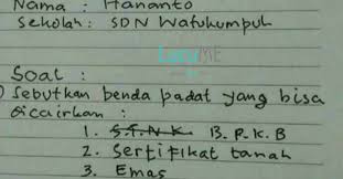 Pada saat ulangan anak anak selalu belajar dengan rajin dan cermat tapi dibawah ini akan di saya share jawaban ujian anak sd yang lucu dengan polosnya mereka menjawab dengan percaya diri dan tanpa ada rasa dosa. Jawaban Soal Ujian Yang Bikin Ngakak Kumpulan Contoh Surat Dan Soal Terlengkap