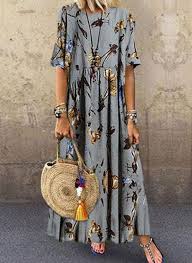 Casual Color Block Tunic Round Neckline Shift Dress Floryday In 2020 Half Sleeve Dresses Buy Dresses Online Fashion