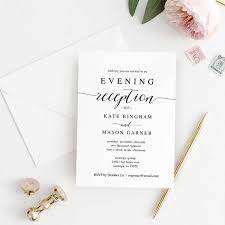 Printable Wedding Reception Invitation Template Evening Etsy Wedding Reception Invitations Wedding Reception Invitation Wording Reception Invitations