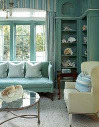 Light turquoise and blue color combinations look harmonious and very attractive with natural wood and soft white decorating ideas. Turquoise Blue Living Room Cottage Living Room Decor Demon