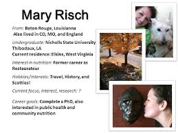 Kaitlin Mock From: Pittsburgh, Pennsylvania Undergraduate: West Virginia  University When/How Interested in Nutrition: Found a passion for dietetics  through.