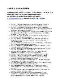 Maybe you would like to learn more about one of these? Judul Skripsi Manajemen Sdm 3 Variabel Kumpulan Berbagai Skripsi