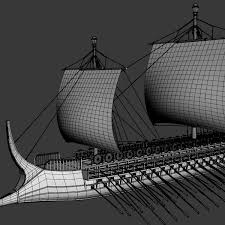 Greek Warship Trireme 3d Model Warship 3d Model Greek