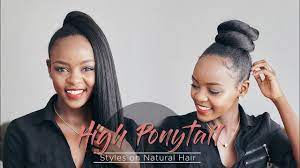 6 Easy High Ponytail Styles On Natural Hair Youtube