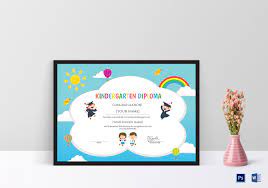 This is an accessible preschool diploma certificate template. Kindergarten Diploma Certificate Design Template In Psd Word