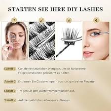 Cluster Lashes QUEWEL di 72 extension per ciglia a forma di cluster diy,  morbide e singole, per ciglia a D ricciolo MIX816 mm, lunghezza leggera,  per uso personale di trucco a casa (