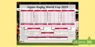 Free Rugby World Cup 2019 Fixtures Wall Chart