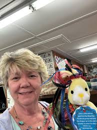 Crazy Quilters fifth shop hop store pink bunny