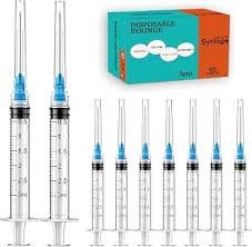 50 Pack 3ml/cc Disposable Luer Lock Lab Syringes with 23Ga ...