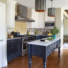 I am a 67 year old woman and i put the island together by myself. 75 Beautiful Dark Wood Floor Kitchen With Blue Cabinets Pictures Ideas July 2021 Houzz