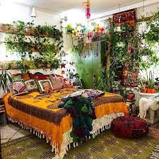 A Bohemian Bedroom In Major Shades Of Orange And Green The Furnishings And Bedding Will A Bohemian Bedroom Design Boho Bedroom Decor Boho Bedroom Decor Hippie