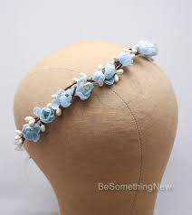 Tuck a sprig or two of a blue flower, like muscari or clematis, for just a. Blue Bridesmaids Flower Crown Vintage Floral Be Something New