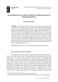 Agent de securitateinscriere curs curs de calificare cod cor: Pdf The Knowledge Of The Securitate Secret Agents As Anthropologists