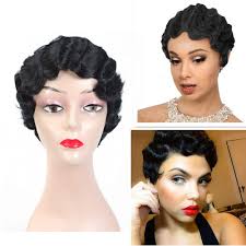 You can see the charm that it has in here. Amazon Com Short Curly Black Cute Wig Black Finger Waves Wigs For African American Women Afro Hair Synthetic Wigs Cosplay For Black Women Heat Resistant Black Beauty