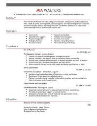 And just like our resume examples and resume guides our resume templates are free to download. Event Planner Cv Template Cv Samples Examples