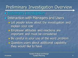 System Planning Preliminary Investigation Overview Ppt Video Online Download