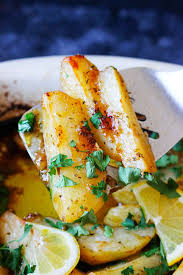 Greek Lemon Potatoes Authentic Recipe With Idaho Potatoes Eating European Recipe Greek Lemon Potatoes Greek Dinners Greek Recipes