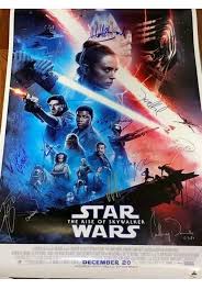 Star Wars Rise Of Skywalker Cast Signed Poster Real Autograph Live