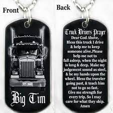 Personalized Stainless Steel Trucker S Prayer Necklace Or Key Chain With Free Engraving Truck Driver Quotes Trucker Quotes Truck Driver Gifts