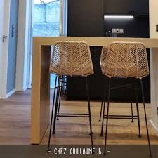 chaise de bar en rotin et pied metal bloomingville naturel chaise bar chaise haute cuisine chaise de bar design