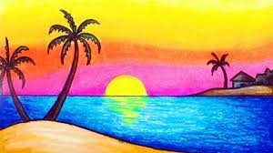 Berikut ini contoh lukisan pemandangan yang mudah ditiru, gambar sketsa pemandangan alam. 38 Gambar Pemandangan Pantai Yang Mudah Terbaik Lingkar Png