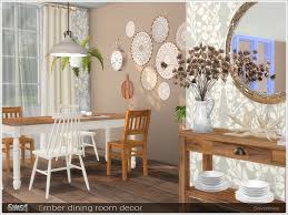 Balance out the rectangular chairs, table and cabinets in your dining table using a series of curved vases, oval bowls or round trays. Severinka S Ember Dining Room Decor