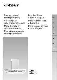 Siemens dunstabzugshaube montageanleitung / dunstabzug dunstabzughauben siemens bedienungsanleitung bedienungsanleitung : Siemens Lc 66951dunstabzugshaube Pdf Anleitung Fur Herunterladen Kostenlos C0