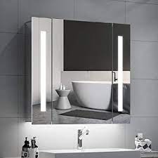 Enter your email address to receive alerts when we have new listings available for bathroom mirrors with shelf uk. Quavikey Bathroom Mirror Cabinets Led Illuminated Mirrored Bathroom Cabinets Wall Mounted With Light Shaver Socket Demister For Makeup Cosmetic Shaver Charging 650 X 600mm Amazon Co Uk Kitchen Home