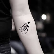 Letter F Temporary Tattoo Sticker Set Of 2 Tattoo Stickers Fake Tattoos Tattoos