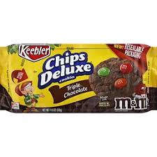 About this item 30 bags at 1.6 oz. Keebler Chips Deluxe Cookies Triple Chocolate Chocolate Chocolate Chip Leppinks Food Centers