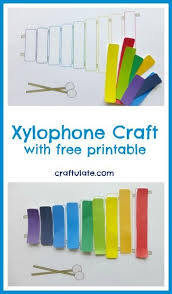 Xylophone Craft With Free Printable Preschool Music Theme Letter A Crafts Preschool Music