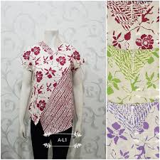 Jual blouse batik wanita muslimah asimetris baju atasan. Atasan Batik Asimetris Bunga A L Shopee Indonesia