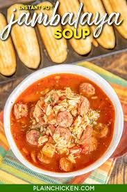 Instant Pot Jambalaya Soup Perfect For Mardi Gras Smoked Sausage Chicken Chicken Broth Diced Tomat In 2020 Jambalaya Soup Slow Cooker Jambalaya Easy Soup Recipes