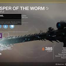 Well i hope this helps all of you work on getting your whisper of the worm catalyst. Destiny 2 Guide How To Get The Whisper Of The Worm Exotic Sniper Rifle Polygon