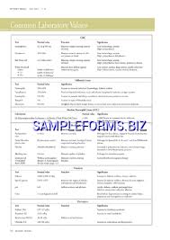 Normal Lab Values Blood Plasma And Serum Pdf Free 9 Pages