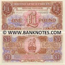 Great Britain 1 Pound 1956 British Armed Forces Special Vouchers Great Britain Britain British Armed Forces