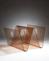 Travail Anonyme Porte Revues Circa 1970 Plexiglas Fume Contemporary Classic Magazine Holders Plexiglass