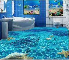 Classic Home Decor Seawater Toilet Bathroom Bedroom 3d Floor Floor Wallpaper 3d For Bathrooms From Catherine198809100 12 31 Dhgate Com Floor Wallpaper Floor Murals Flooring