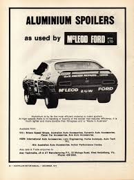 1974 aluminium spoilers used by mccleod ford xa falcon gt hardtop john goss aussie original magazine advertisement aussie muscle cars australian cars ford pinterest
