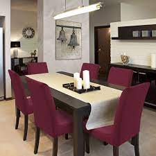 We believe that burgundy dining room exactly should look like in the picture. Unique Bargains Dining Room Jacquard Knitted Chair Covers Burgundy 4 Pcs Walmart Com Walmart Com