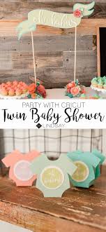 Beauty & the baby baby shower theme. Throw A Twin Baby Shower And Decorate With Your Cricut Explore Twin Girls Baby Shower Twins Baby Shower Twin Baby Shower Decorations