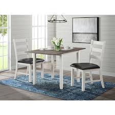 Costway 3 piece dining set square dinning pub table w/ 2 solid wooden chairs padded seat coffee beige. Elements International Martin 3 Piece Table Chair Set Lindy S Furniture Company Dining 3 Piece Sets