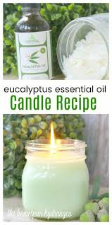 Diy soy candles with essential oils february 17, 2014 july 18, 2015 monika diy, essential oils, home, tutorial. Homemade Eucalyptus Essential Oil Candle Recipe The Homespun Hydrangea
