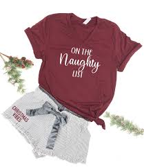 Deck the halls in these festive jammies. Womens Christmas Pajamas On The Naughty List Women S Pj Etsy