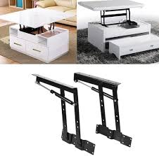 Artiss lift up top coffee table tea side interior storage space shelf. Buy One Pair 50kg 100lb Lift Up Top Coffee Table Lifting Frame Mechanism Hardware Spring Hinge Gas Hydraulic Hinge Hardware Diy Side Table Furniture Accessories Online In Indonesia B07ldbc4cq