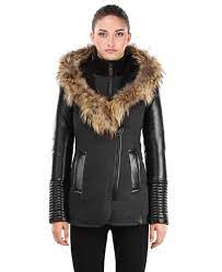 Rudsak Outerwear Grey Black Transitional Weave And Lamb Leather Suzy Coat Jackets Leather Jackets Women