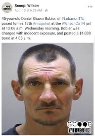 45-year-old Daniel Shawn Bobier, of #LebanonTN, was booked into the  #WilsonCountyTN jail Wednesday, charged with 5 counts drug possession  w/intent, drug paraphernalia. Bond was set at $ 6,000