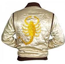 Slim Fit Drive Biker Rider Trucker Hot Ryan Gosling Jacket Embroidered Scorpion Ebay Celebrities Leather Jacket Ryan Gosling Drive Jacket Celebrity Jackets